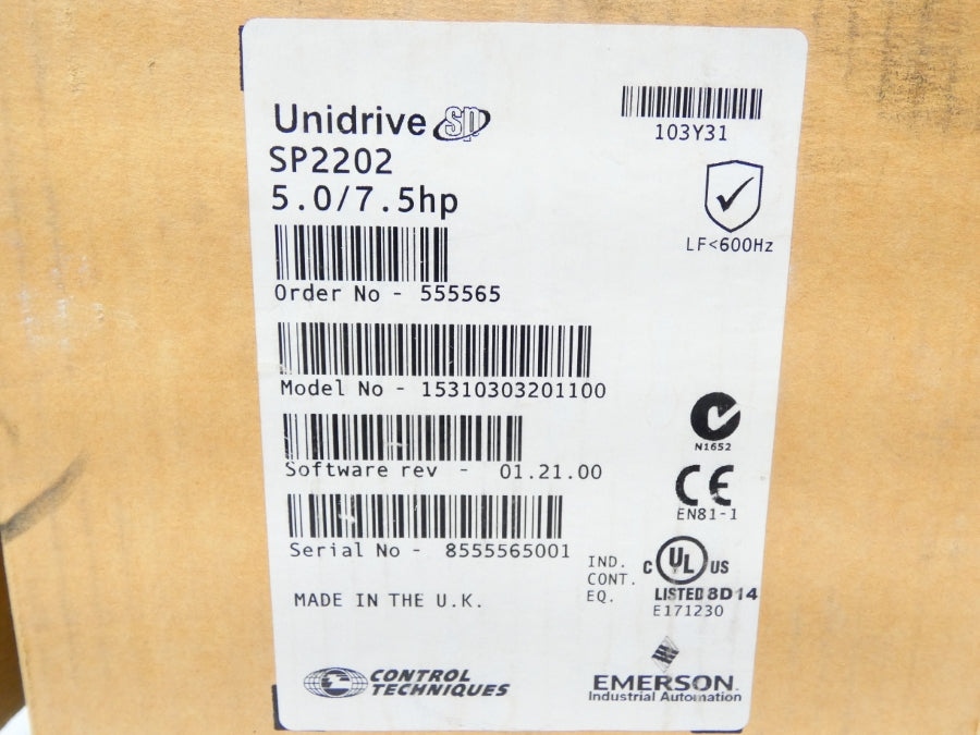 CONTROL TECHNIQUES SP2202 S/W 01.21.00 200-240V 18A NSMP