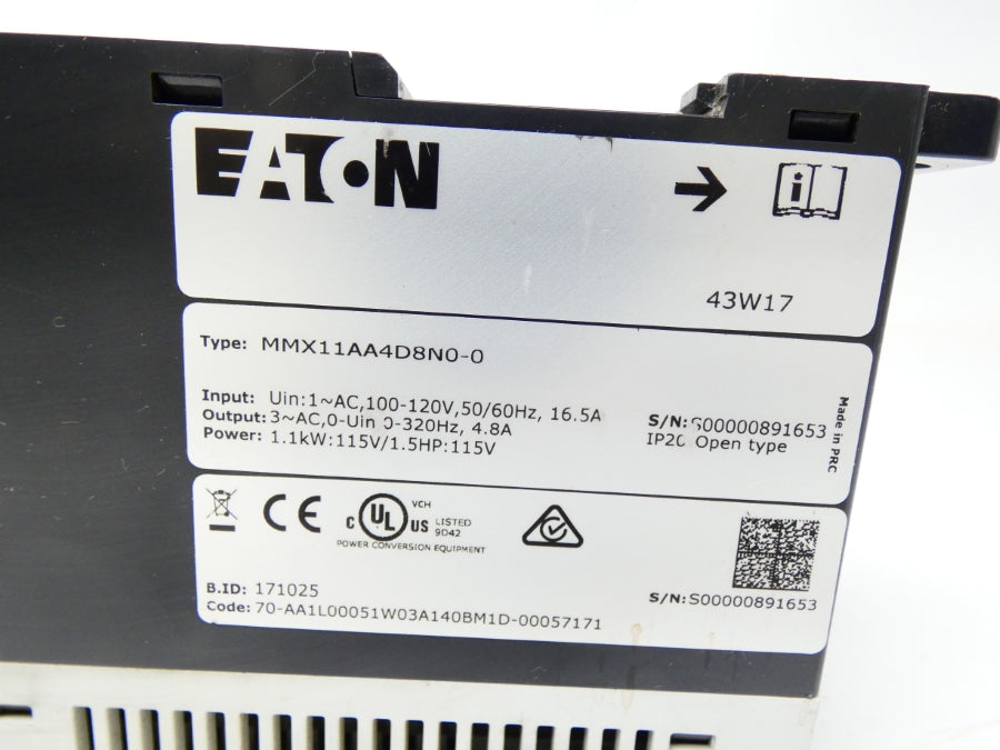 EATON MMX11AA2D4N0-0 100-120V 16.5A UNMP