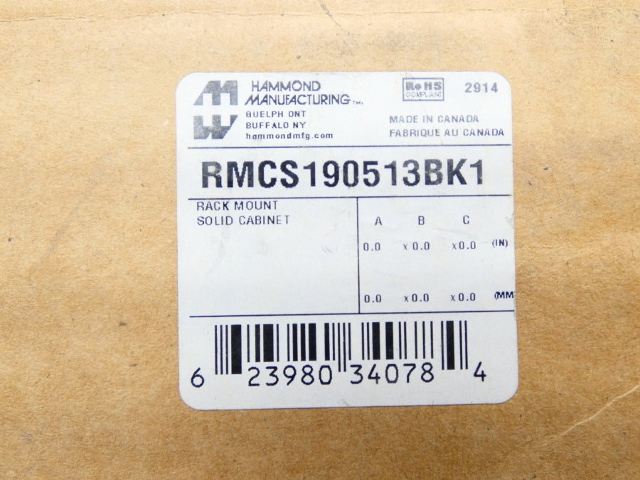 HAMMOND MANUFACTURING RMCS190513BK1 NSMP