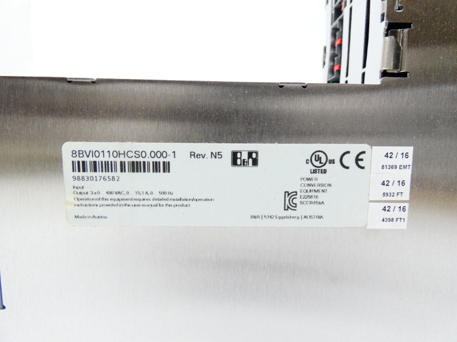 B&R 8BVI0110HCS0.000-1 REV. N5 480VAC, 15.1A NSMP