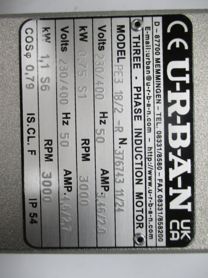UBRAN PE318/2-R 376743 230/400V 2.7/4.6A NSNP