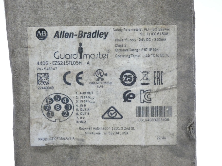 ALLEN BRADLEY 440G-EZS21STL05H 548347 SER. A 24VDC (BR/WH) NSMP