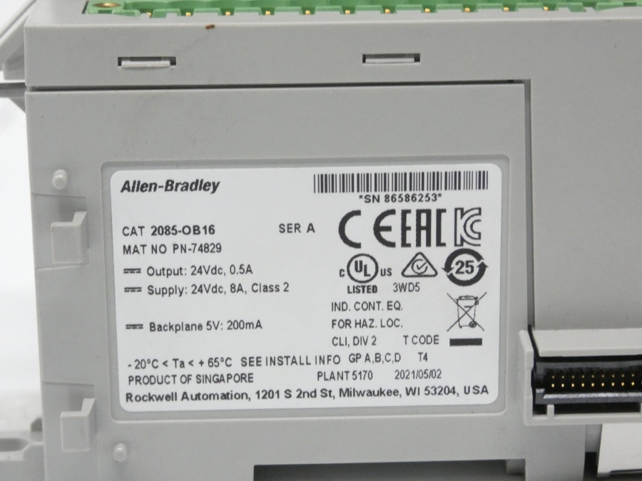 ALLEN BRADLEY 2085-OB16 SER. A 24VDC 0.5A (AS PICTURED) NSNP