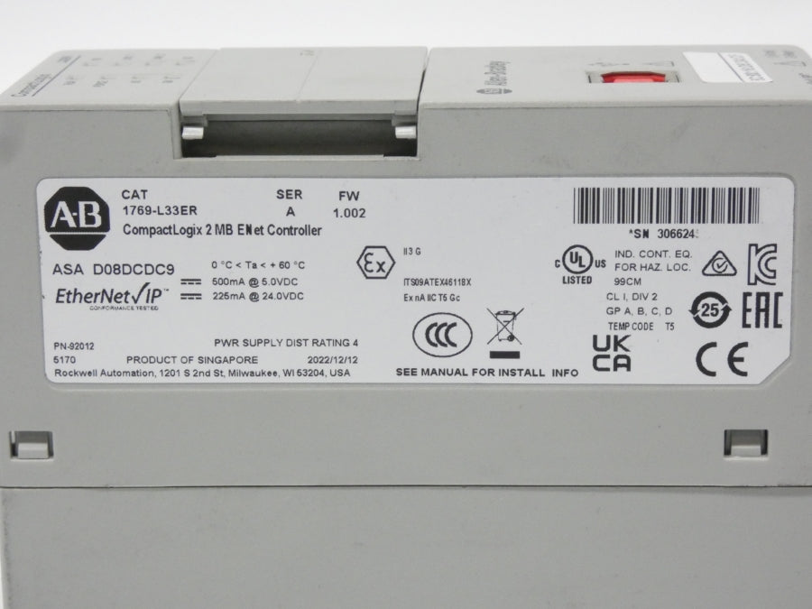 ALLEN BRADLEY 1769-L33ER SER. A F/W 1.002 24VDC NSNP