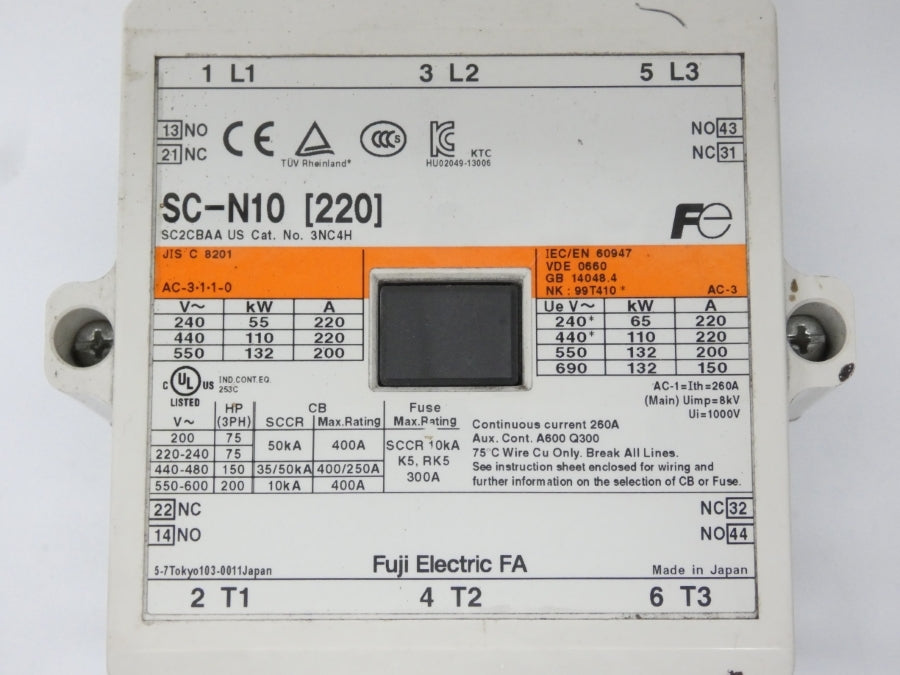 FUJI ELECTRIC SC-N10 SC2CBAA 460-575V 220A UNMP