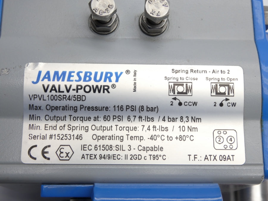 JAMESBURY VPVL100SR4/5BD 116PSI 1" NSNP
