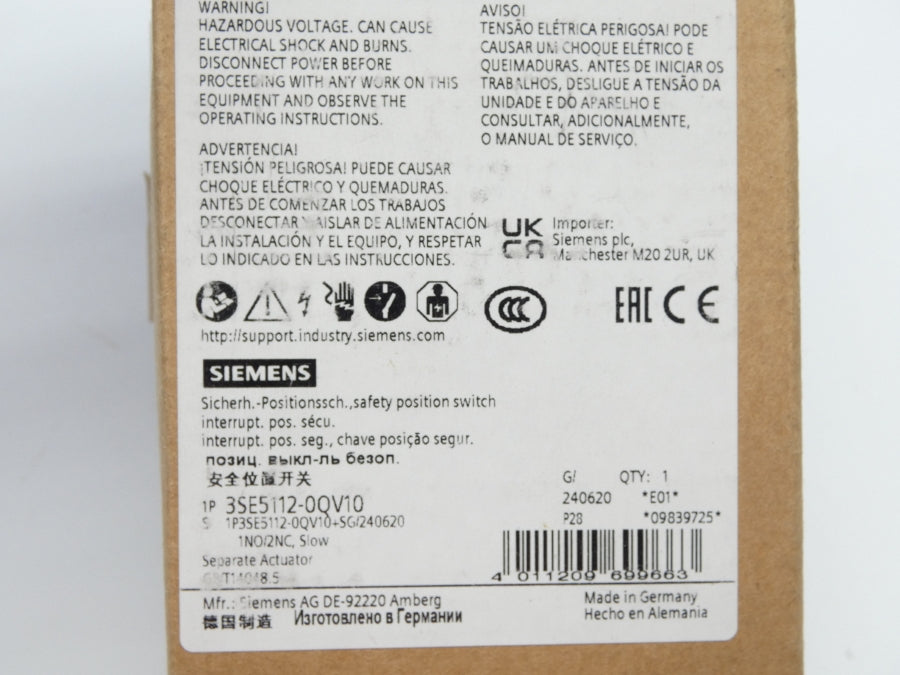 SIEMENS 3SE5112-0QV10 240V 4A NSMP