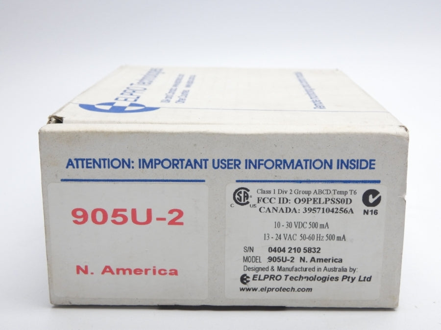 EL PRO 905U-2 13-24VAC (AS IS) NSMP