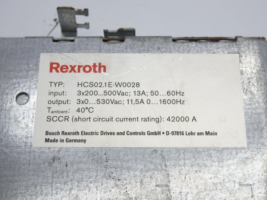 REXROTH HCS02.1E-W0028-A-03-NNNN R911298374 200-500VAC 13A UNMP