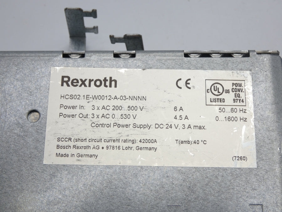 REXROTH HCS02.1E-W0012-A-03-NNNN R911298371 200-500VAC 6A UNMP