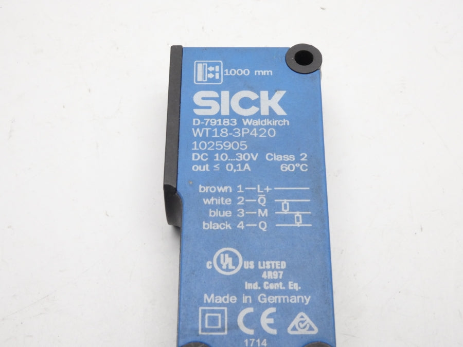 SICK WT18-3P420 1025905 10-30VDC 0.1A UNMP