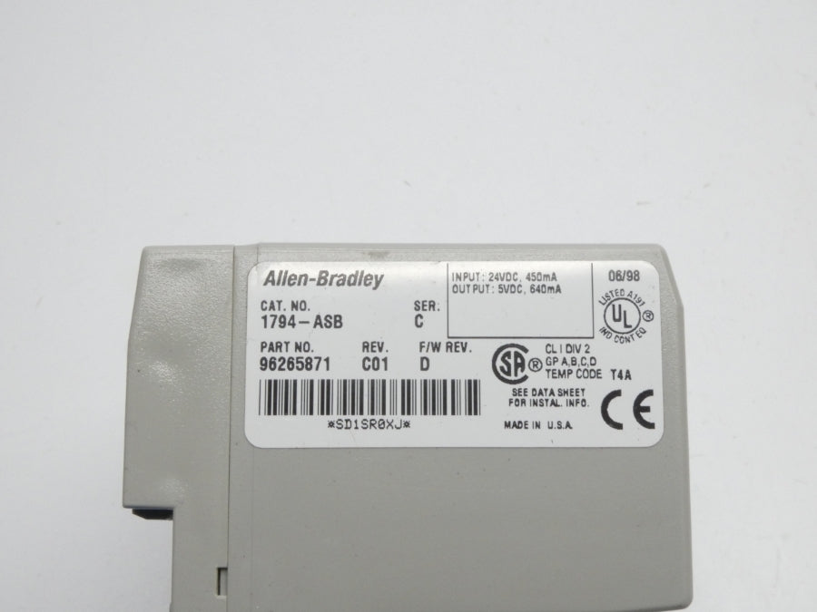 ALLEN BRADLEY 1794-ASB SER. C F/W D REV. C01 24VDC UNMP