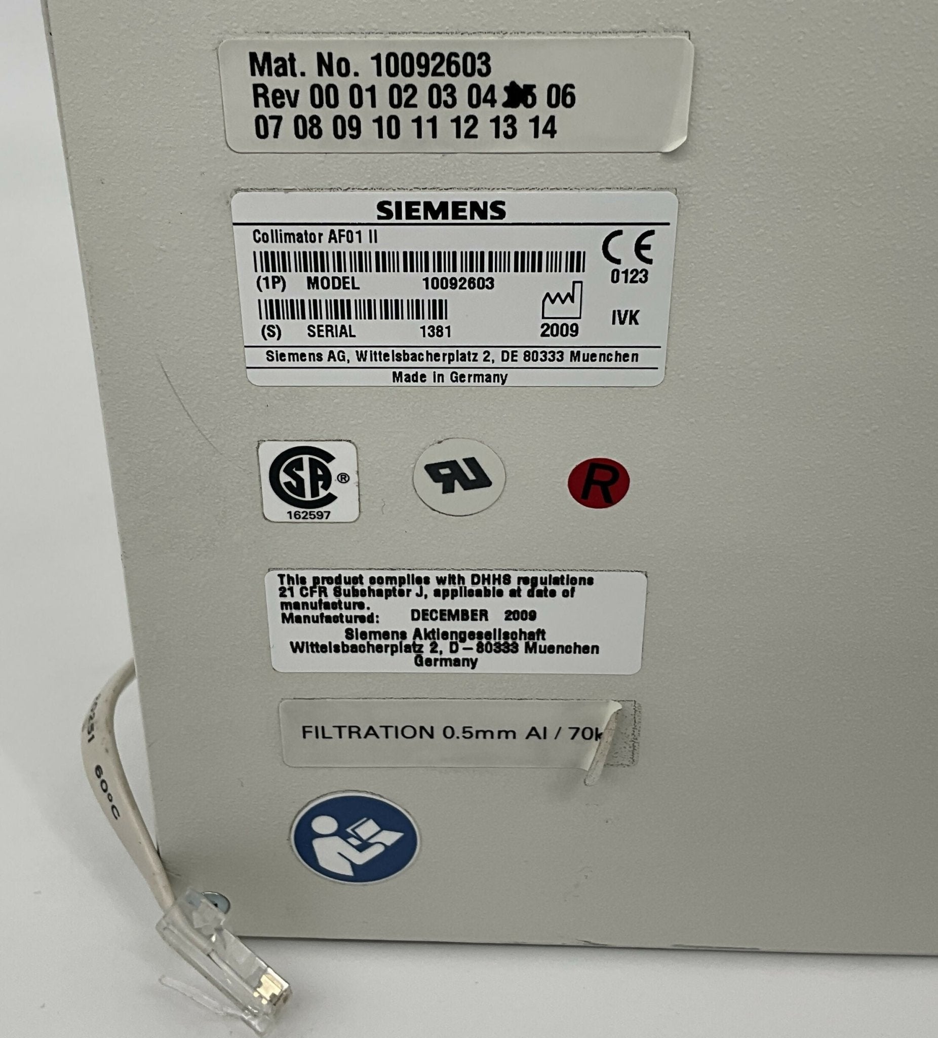 MULTILEAF COLLIMATOR N UT II (10092603 SIEMENS