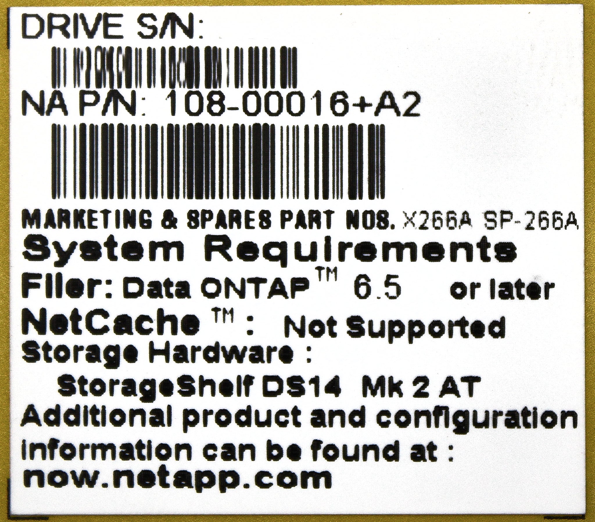 NetApp X266A 320GB 5.4K SATA HDD