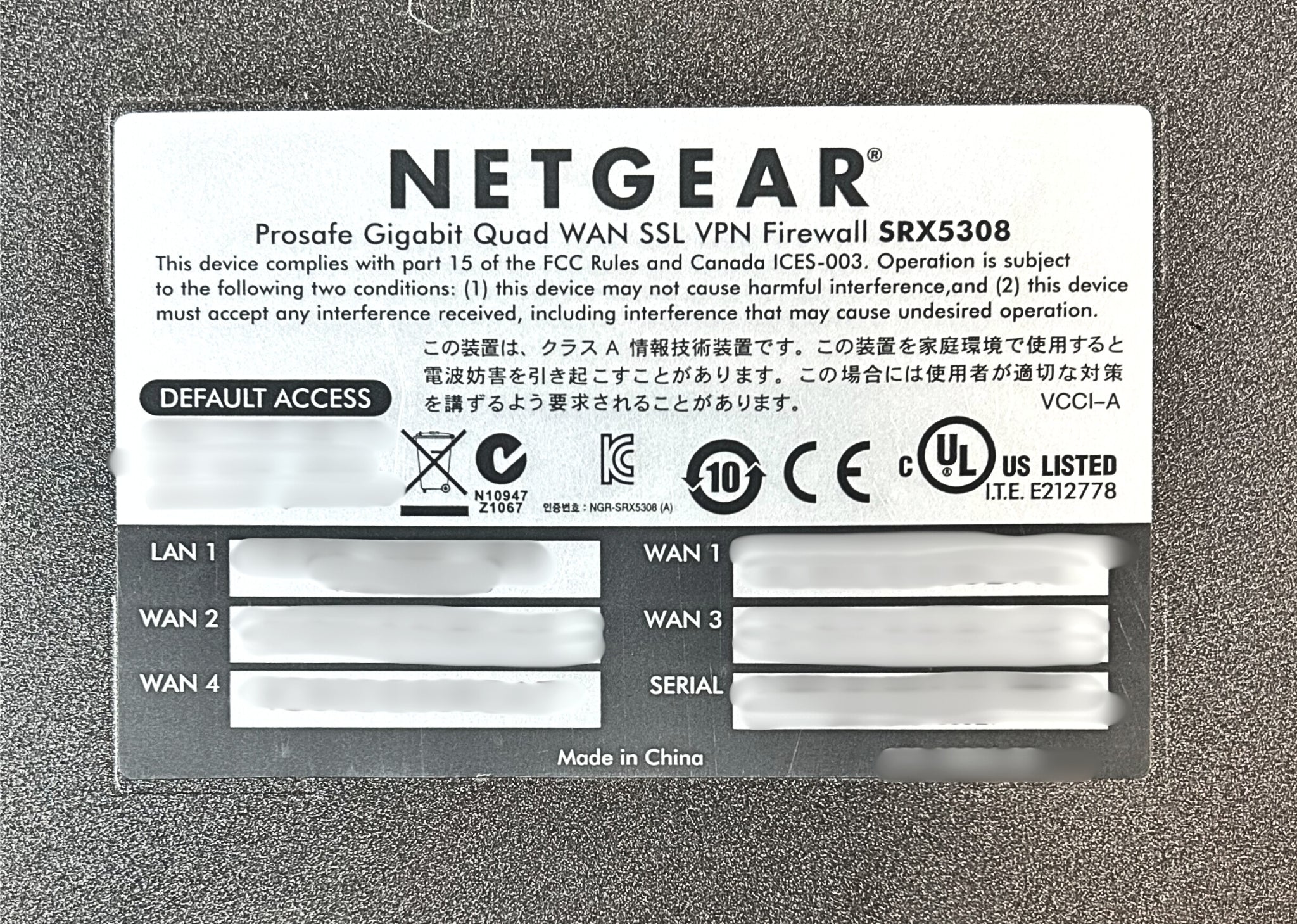 NETGEAR SRX5308 ProSafe Quad WAN Gigabit VPN Firewall