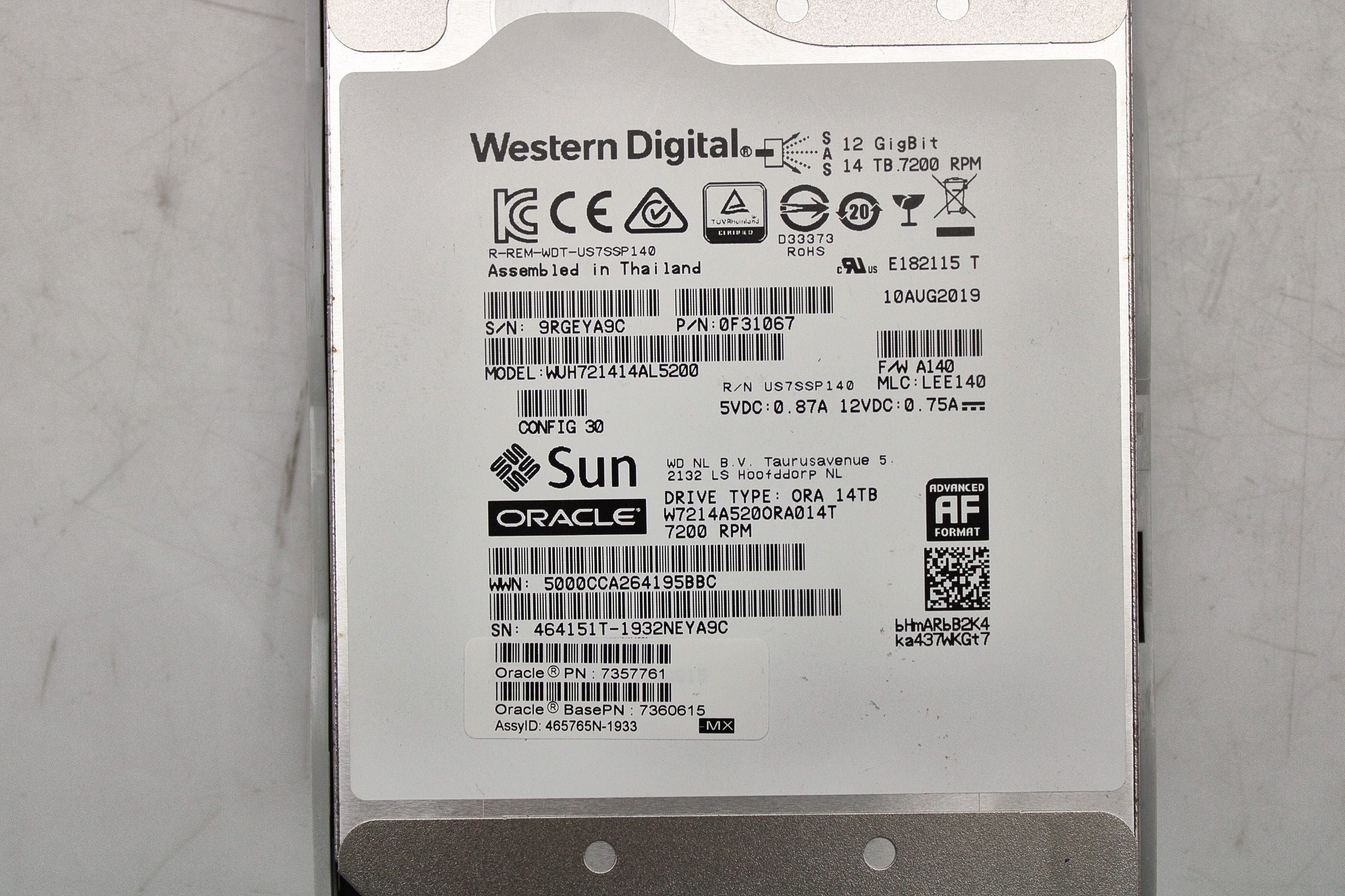 Oracle 7357761 14TB 7.2K SAS-3, Coral Bracket