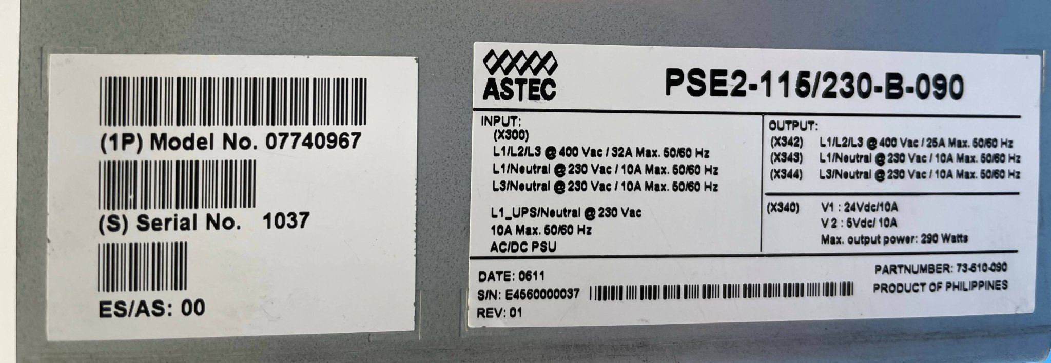 PDS POWER SUPPLY (07740967/7740967 SIEMENS