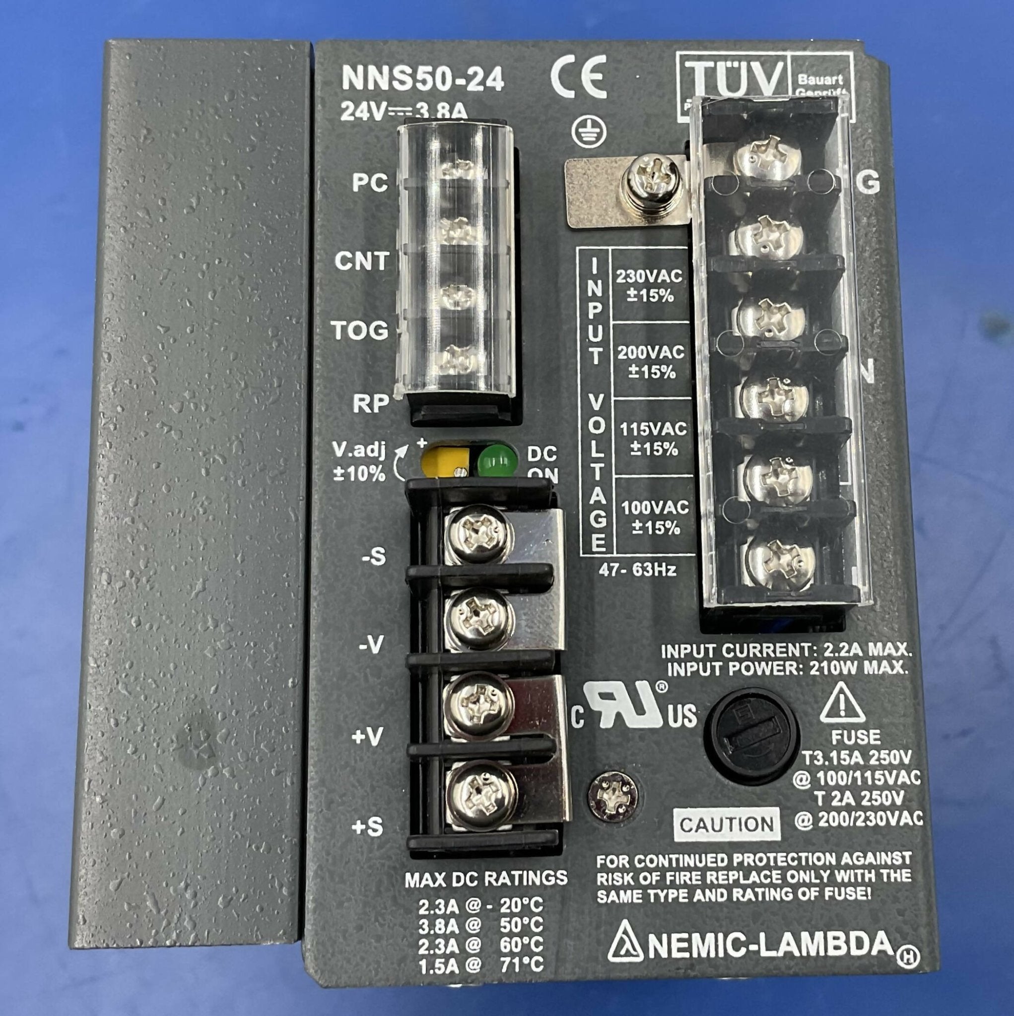 Nemic-Lambda NNS50-24 - 24V 50W Power Supply Medical Grade Front View | Alo Tech Solutions