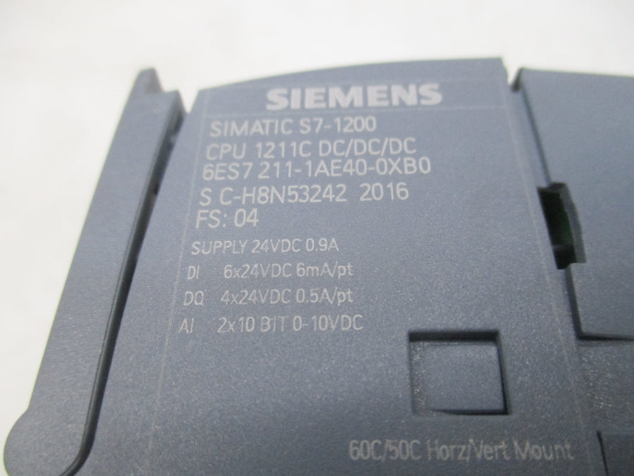 SIEMENS 6ES7 211-1AE40-0XB0 24VDC 0.9A (NO DOOR) (AS PICTURED) NSNP