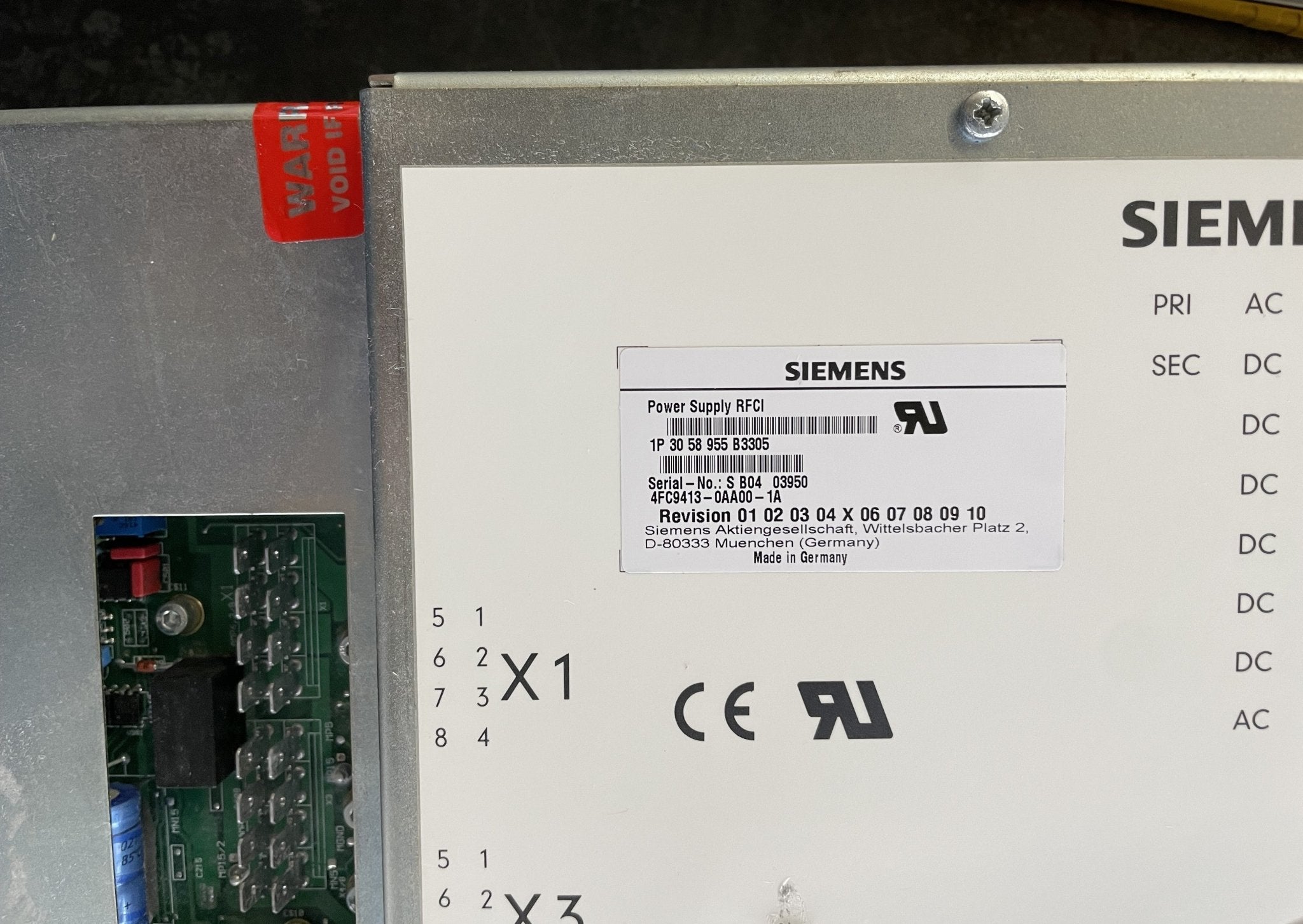 RFCI POWER SUPPLY (3058955 REV 5 SIEMENS