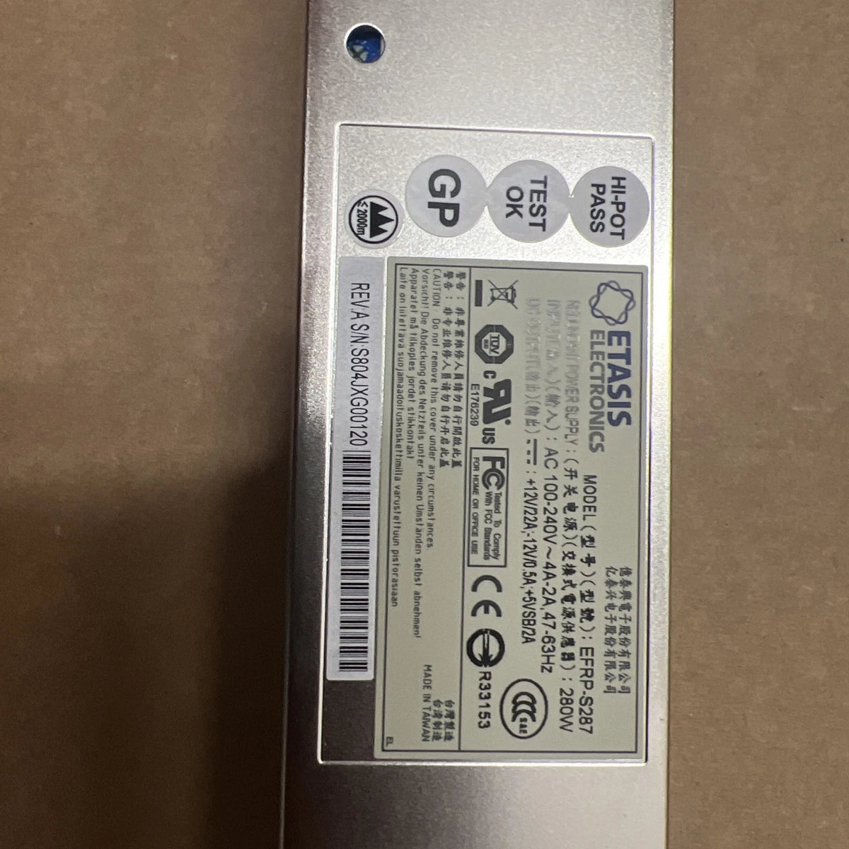 Etasis Electronics EFRP-S287 650W PSU Redundant 80 Plus Silver 1U Power Supply|126955020071