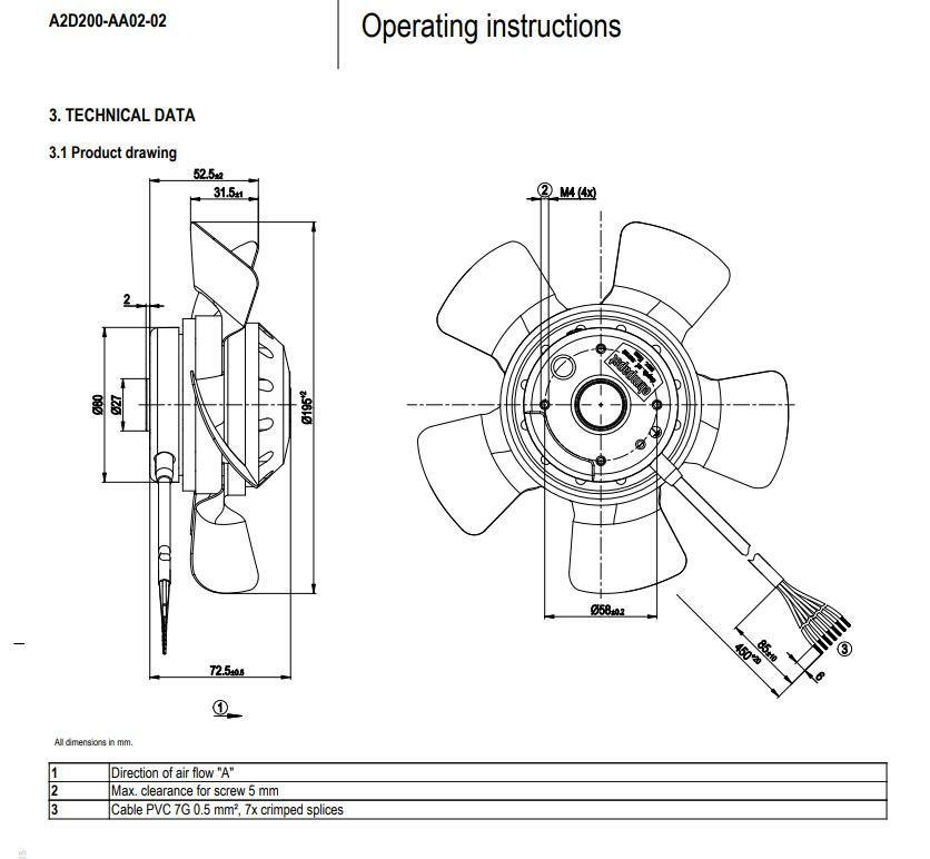 Ebm-papst A2D200-AA02-02 Axial Fan 230400V 28003150RPM 0.24A φ200MM Motor Fan|355906807144