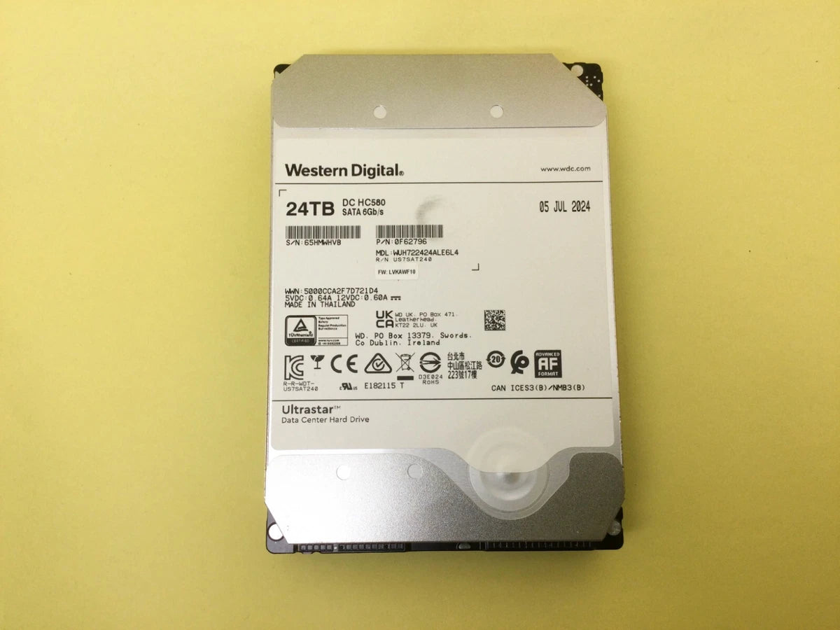 WD Ultrastar DC HC580 24TB 7.2K SATA 6Gb/s 512MB 3.5" HDD WUH722424ALE6L4 New|286169091303