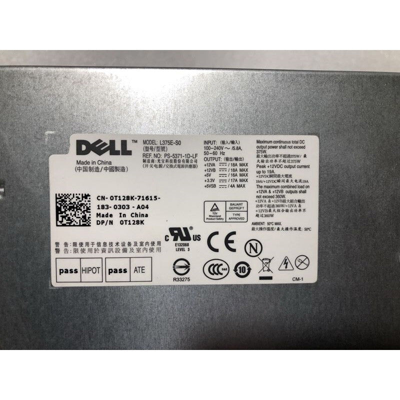 For Dell PowerEdge T310 Power Supply N375E-01 L375E-S0 T122K T128K|402961893865