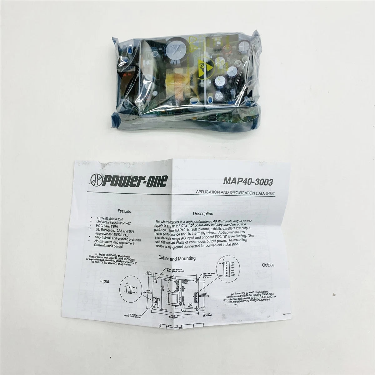 Power-One MAP40-3003 Switching Power Supply 40W +5V/3A,+15V/1.5A -15V/0.2A New