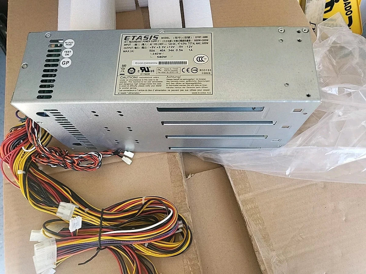 ETASIS EFRP-3300 600W+300W redundant power supply|315444418230