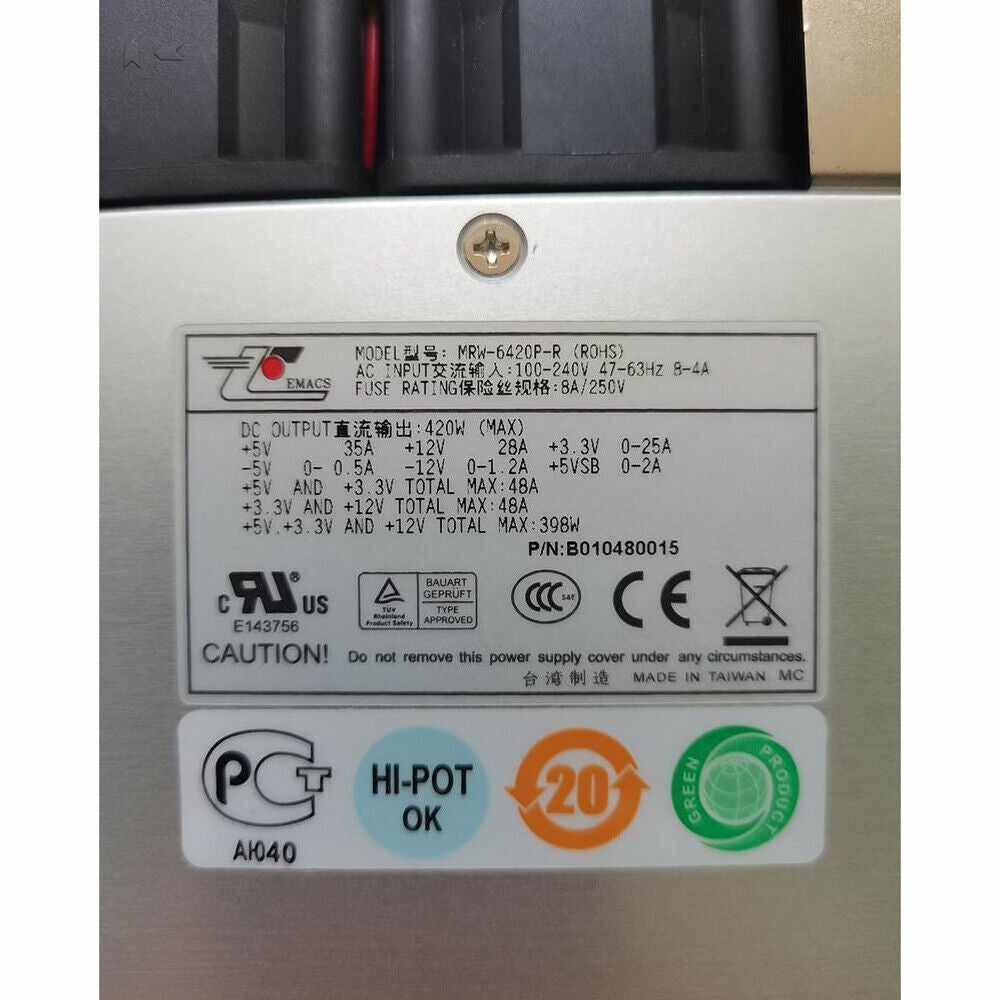 Zippy Emacs MRW-6420P-R Redundant Power Supply Module 420W|386862798475