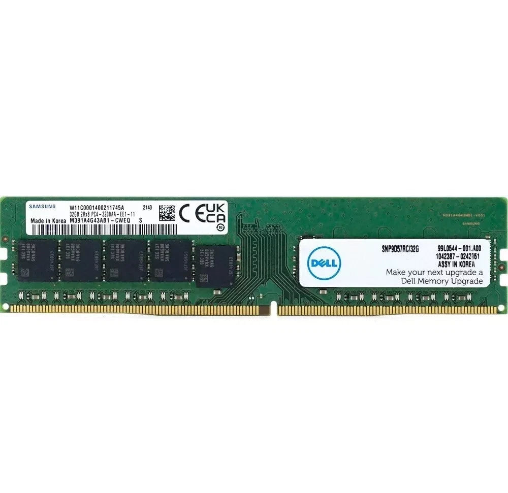 NEW Dell SNP9D57RC/32G AB806062 32GB 2RX8 DDR4 PC4-3200 UDIMM ECC RAM Memory