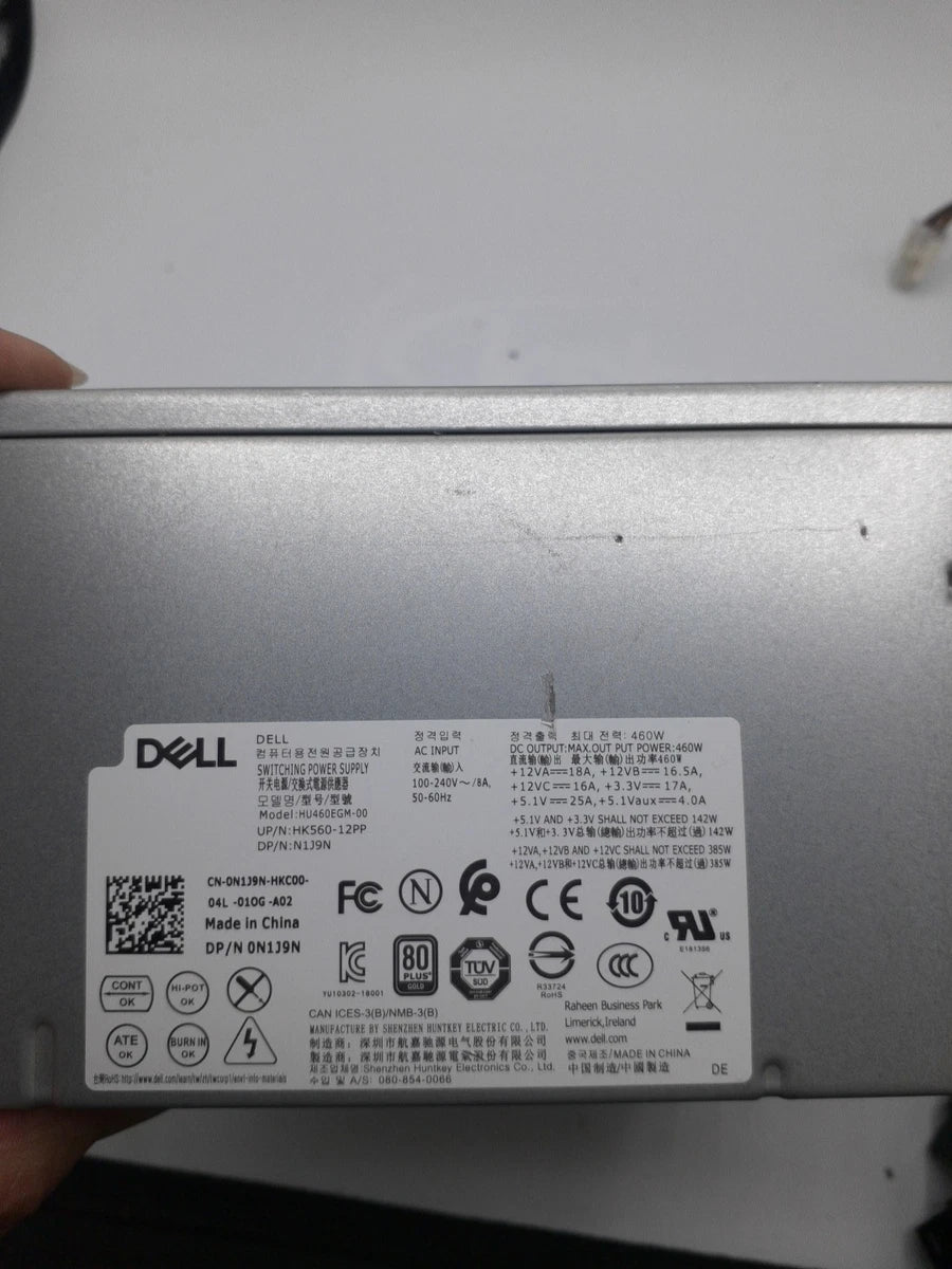 Dell 460W 80 Plus Gold Power Supply HU460EGM-00 0N1J9N N1J9N HK560-12PP|205828561789