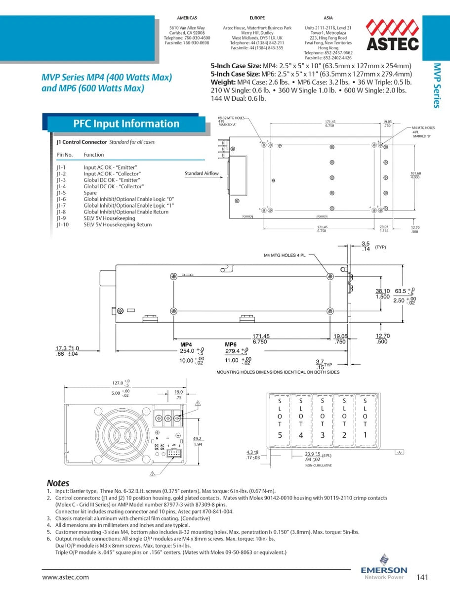 Astec Emerson MVP Series MP4-1Q-4LQ-00 Modular Switching Power Supply 12V 24V