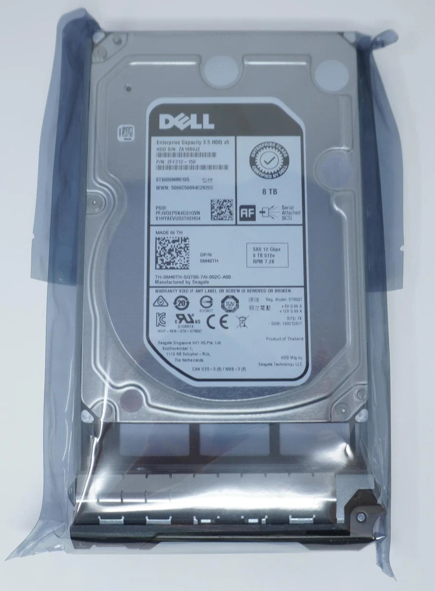M40TH ST8000NM0185 Dell 8TB 7.2K RPM 12Gb/s 3.5" SAS Hard Drive 0M40TH W Caddy|267412107477