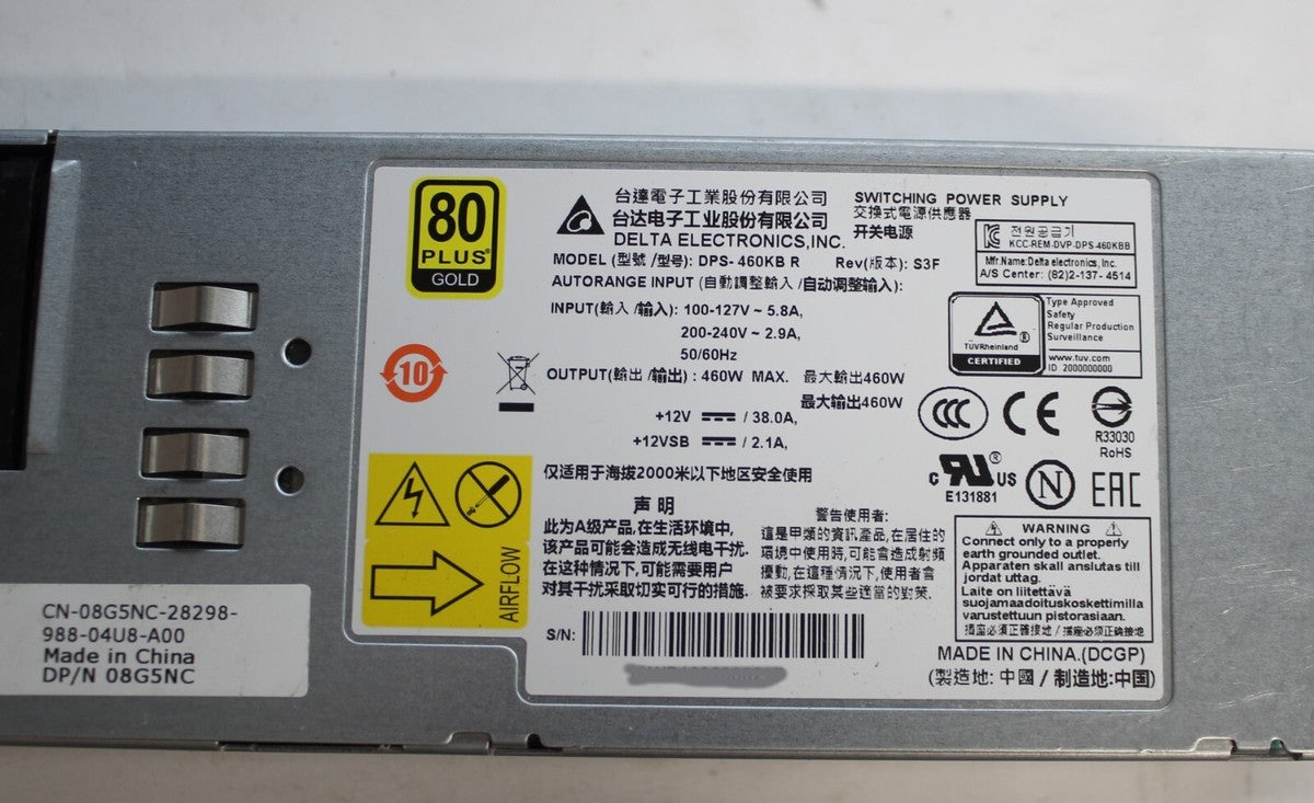 DELL DELTA DPS-460KB R 460W 80 Gold Switching Power Supply Module DP/N: 8G5NC|156169025946
