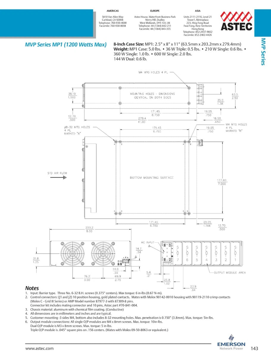 Astec Emerson MVP Series MP6-2Q-1G-1H-NNN-0N Modular Switching Power Supply 600W|365764824054
