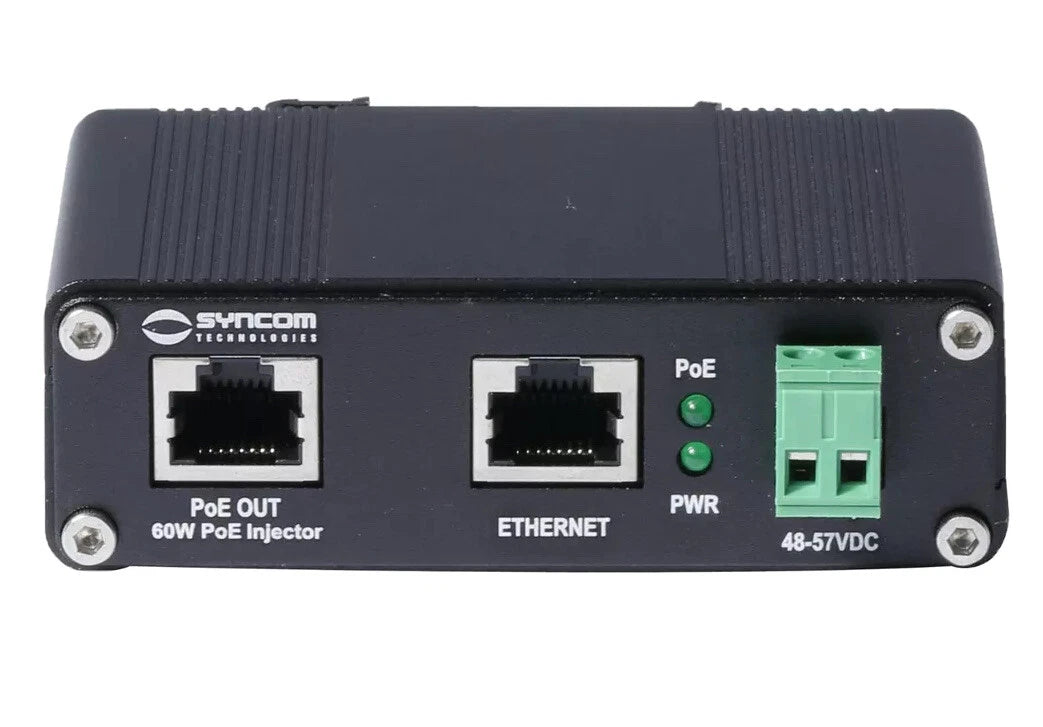 Hardened 60W PoE++ Rugged Mid-Span PoE  Injector High Power Gigabit -40C to 75C|155778519835