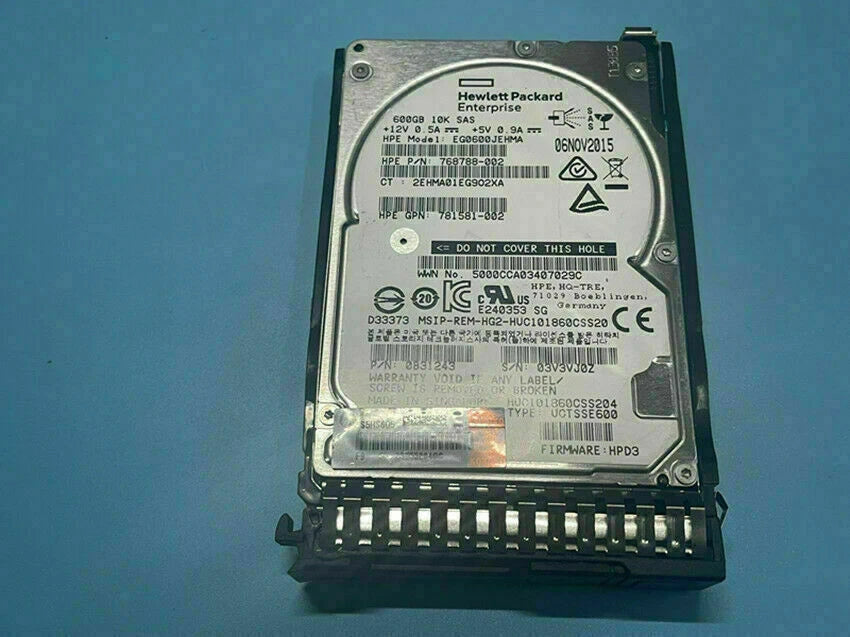 781516-B21 HP 600GB 12G SAS 10K SFF 2.5" SC HDD 781577-001|356652034394