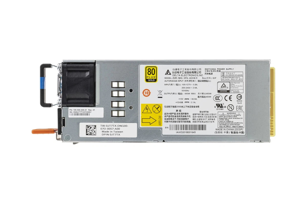PSU Dell Delta 460W R2F Reverse Flow 100-240V AC 50/60MHz 80+ Gold JT7TX|356725487282
