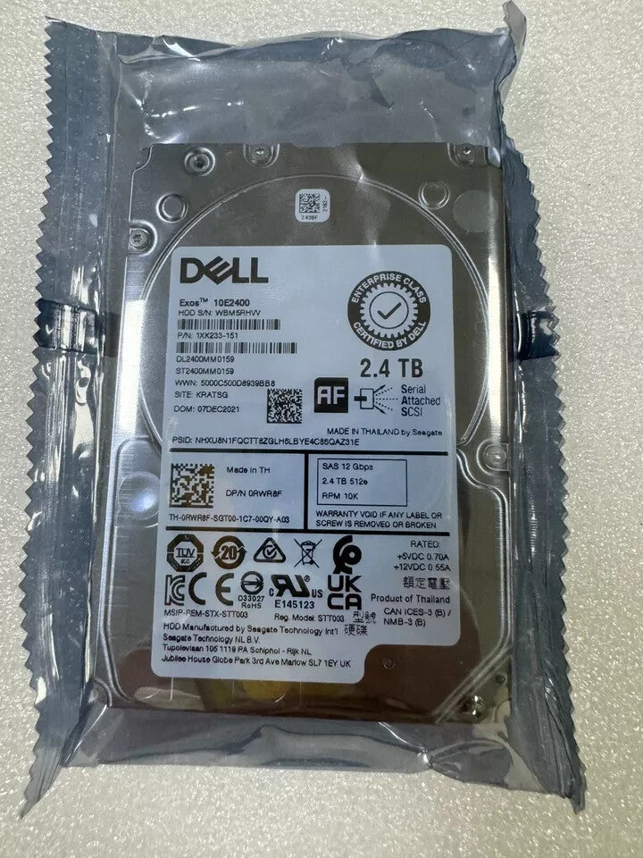NEW Dell 01D0F5 RWR8F ST2400MM0159 2.4TB 10K SAS 2.5" 12Gbps HARD DRIVER