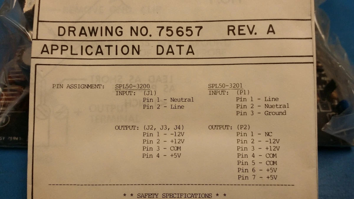 (1 PC) SPL50-3200 POWER-ONE Multi Voltage Switching Power Supply, 50W ,5V to 12V|323813153626