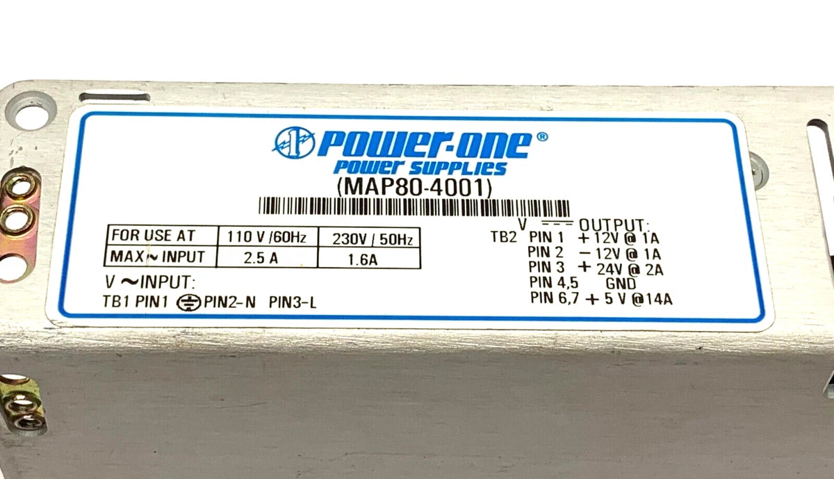Power-One MAP80-4001 Power Supply 7-Pin Output 3-Pin Input