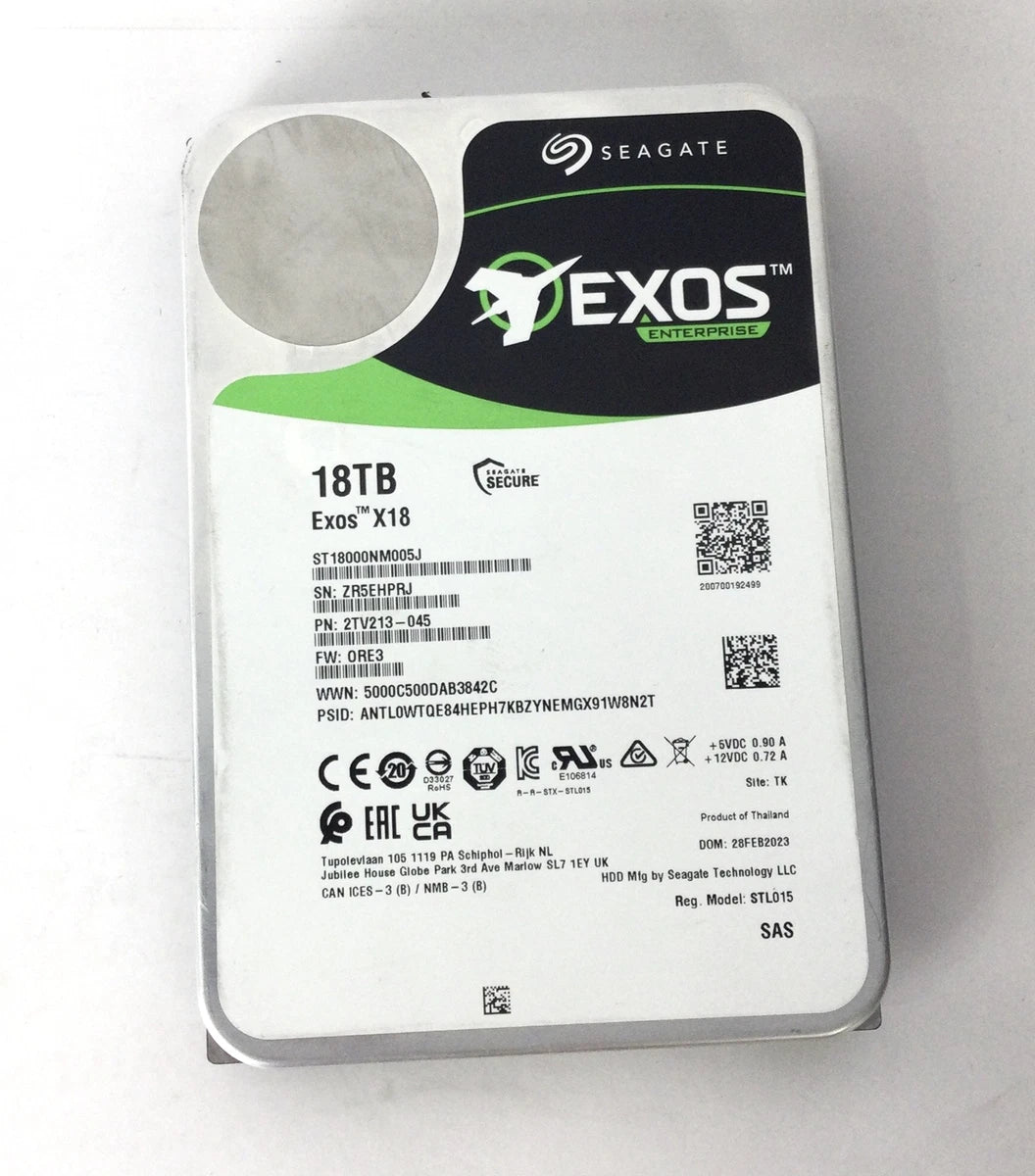 Seagate HDD Exos X18 ST18000NM005J 18TB SAS 3.5" Server Hard Disk Drive|366062192703