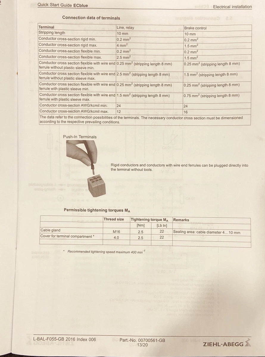 Ziehl-Abegg RH35V-6IK.BD.VR 110 V AC Centrifugal Fan 2500 CFM, Germany|256622247238