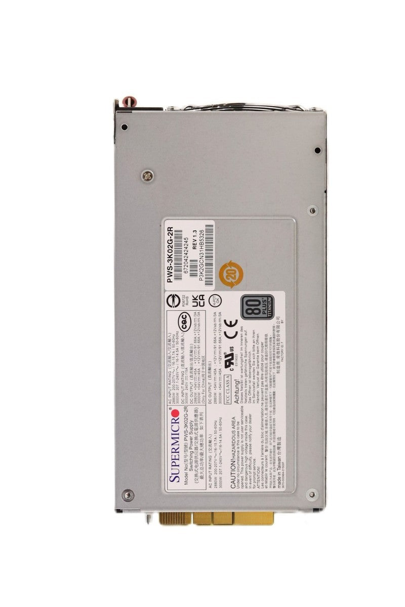 Supermicro 3000W 80-Plus Titanium Redundant Power Supply P/N: PWS-3K02G-2R
