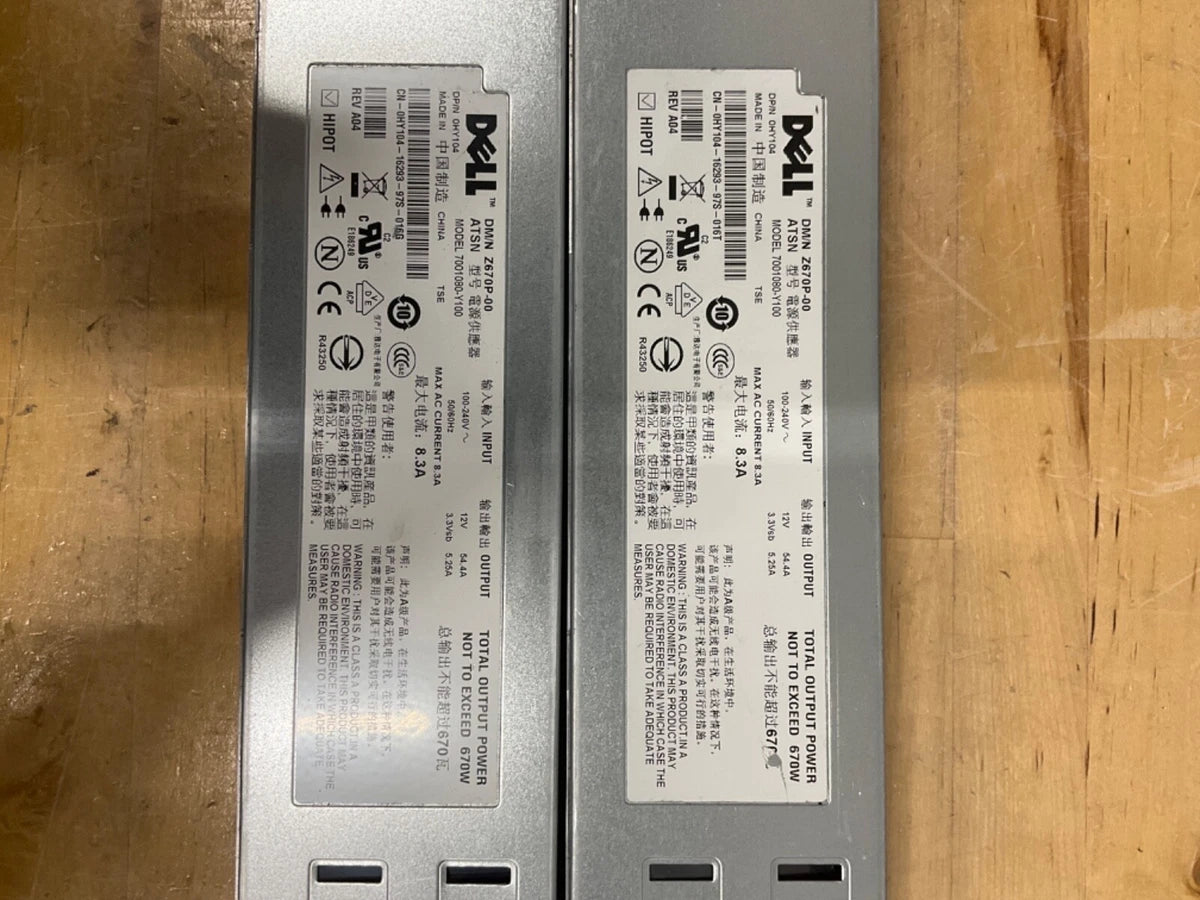 Dell PowerEdge 670W Power Supply Z670P-00 7001080-Y100(lot of 2).|125902754134