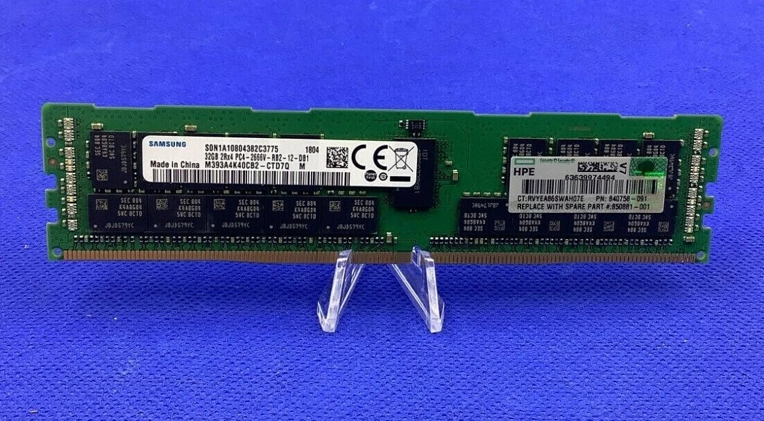 840758-091 HPE 32GB 2RX4 PC4-2666V DDR4 MEMORY 850881-001 815100-B21
