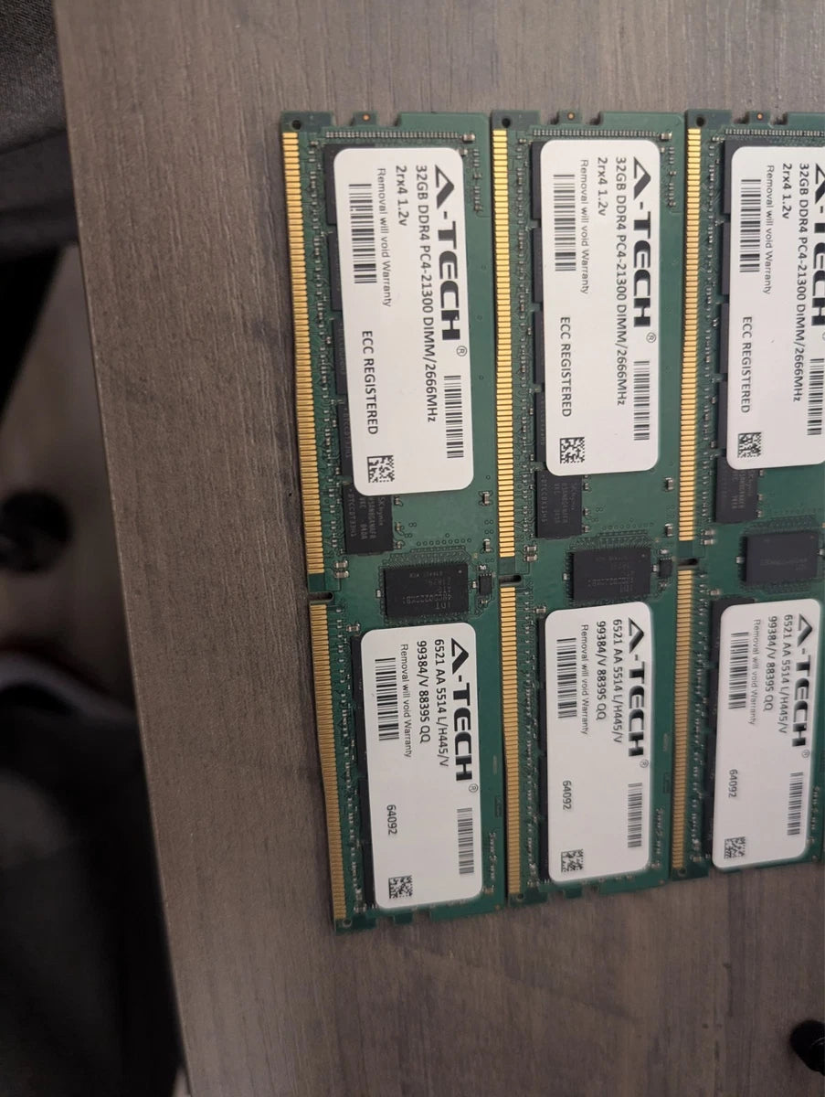 A-Tech 256GB 8x 32GB 2Rx4 PC4-21300R DDR4 2666 ECC REG RDIMM Server Memory RAM