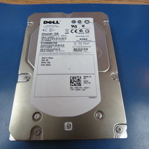 Seagate  9FL066-150 Qty of 1 per Lot Pre-Owned. SN: 6SJ26AC1 DP/N: 0F617N WWN: 5|134266210777